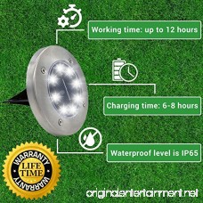 SLK GREEN Upgraded 8 LED Solar Power Waterproof Landscape Garden/Yard/Garage/Patio Light For Outdoor Path Way Garden Walkway Cool White Light (4 Pack included) - B07DCM551Q