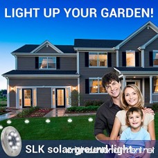 SLK GREEN Upgraded 8 LED Solar Power Waterproof Landscape Garden/Yard/Garage/Patio Light For Outdoor Path Way Garden Walkway Cool White Light (4 Pack included) - B07DCM551Q