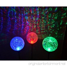 Sogrand 3pcs Solar Lights Outdoor 3 Color LED Crackle Glass Globe Stainless Steel Solar Light Solar Garden Lights Solar Path Lights for Lawn Patio Yard Walkway Driveway Pathway Landscape - B01HLKDAGC