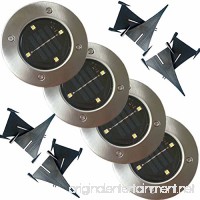 Solar Lawn Lights Path Uplight 4 LED Waterproof In-Ground Light for Outdoor Gardern Bed Pathway  Walkway  Back Yard Grassland  Deck  Patio  Area Landscape White Lighting Solar Powered Lamps 4 PACK - B072PQL5MZ