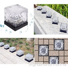 Solar Path Lights Youqian IP67 Water Resistant Crystal Brick Ice Cube Light Solar Garden Landscape Light Warm White (Pack of 3) - B07CLKBTPS