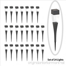 Solar Powered Lights (Set of 24)- LED Outdoor Stake Spotlight Fixture for Gardens Pathways and Patios by Pure Garden - B00WQQA5YM