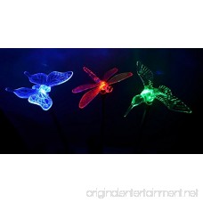 Solaration 1004S Solar Garden Stake Lights with Hummingbird Dragonfly and Butterfly - B004BADKKW