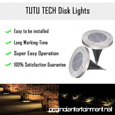 TUTU TECH Disk Lights Solar Ground Light with 4 LEDs Waterproof IP65 Garden Path Landscape Lighting with Light Sensor Pack of 4 Warm White - B075HSFSR6