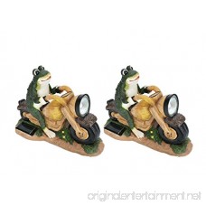 Aspen Creative 60900 Two Pack Set Frog On A Motorcycle Solar Led Accent Light Statue 10 Length - B01N7Z3PE1