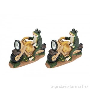 Aspen Creative 60900 Two Pack Set Frog On A Motorcycle Solar Led Accent Light Statue 10 Length - B01N7Z3PE1
