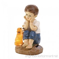 Boy and Puppy Solar Garden Figurine - B07434LXB8