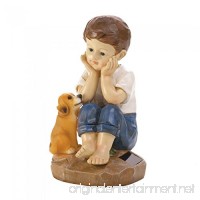 Boy and Puppy Solar Garden Figurine - B07434LXB8