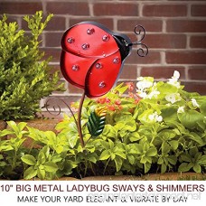 Bright Zeal 9.5 Large METAL Ladybug LED Solar Lights Outdoor LED Outdoor - Red Ladybug Garden Decor Figurine Lights Lamps - Decor Garden Stakes for Outdoor Decorations Solar Stake Lights Outdoor - B01LXPDP5K