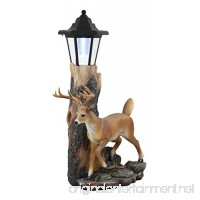 Ebros Rustic Forest Light Outpost Emperor 12 Point Buck Deer Statue 17.5"Tall With Solar Powered Lantern LED Light Patio Home Decor - B01AVIRBXO