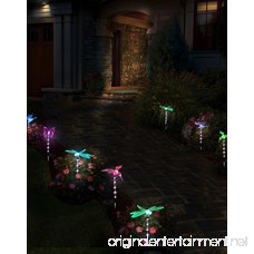 Garden Lights Solarmks Garden Solar Lights Outdoor Multi-color Changing LED Hummingbird Dragonfly Butterfly Lights with a White LED Light Stake for Garden Decorations - B01MT3S7WK