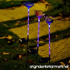 Garden Solar Lights Outdoor - 3 Pack Solar Stake Light Multi-color Changing LED Garden Lights Fiber Optic Butterfly Decorative Lights Solar Powered Stake Light with a Purple LED Light Stake … - B075XF8B63