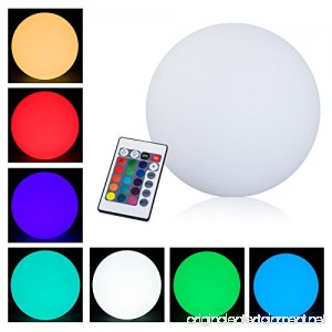 HOMCOM 16 RGB Adjustable 16 Color Changing Ball Globe Waterproof Rechargeable With Remote Control - B07BZGWCCJ