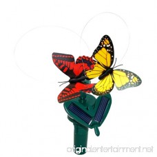 HQRP Multicolor Pair of Solar Powered Flying Fluttering Butterflies for Garden Plants Flowers + HQRP UV Chain (Red+Yellow) - B00844XHOU