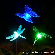 OxyLED Solar Garden Lights 3 Pack Solar Stake Light Hummingbird Butterfly Dragonfly Solar Powered Pathway Lights Multi-Color Changing LED Lights Outdoor Lighting for Garden/Patio/Lawn - B071FZVC3C