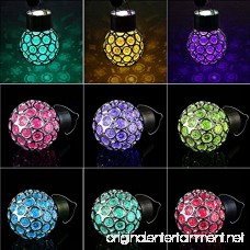 Set of 3 Solar Crystal Hanging Mosaic Lights Color Changing Led Lantern Weatherproof Solar Powered Rechargeable Crackle Glass Ball Lamp for Garden Patio Outdoor Yard Window Party Tree Decorations - B07DGRFPXQ