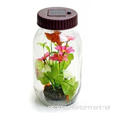 Solar Glass Hanging Jar with flowers and butterfly Outdoor LED Garden Decor Light - B01GIJ0DT4