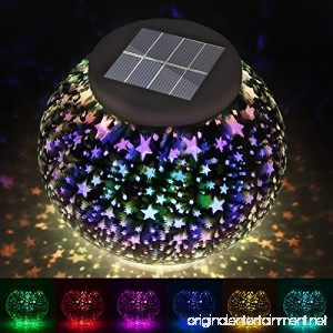 Solar Lights New Arrival Color Changing Solar Powered Mosaic Glass Ball Led Garden Lights EGRD Rechargeable Solar Table Lights Outdoor Waterproof Solar Night Lights Table Lamps for Decorations Gift - B07FJVNVWS