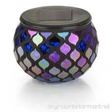 Solar Mosaic Glass LED Decorative Table Light (Iridescent Blue) - B07BB59T7J