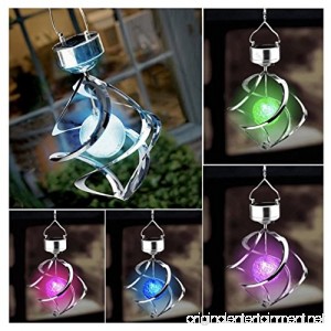 Solar Powered 7 Colors Changing Wind Chime Courtyard Hanging Moving Rotating LED Light by Meihuida - B014HFRKYW