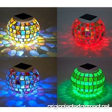 Solar Powered Mosaic Glass Ball Garden Lights Color Changing Night Light Rechargeable Table Lamps Waterproof Indoor or Outdoor Lighting for Decoration by Dream Loom (Colorful) - B072BL5WTS