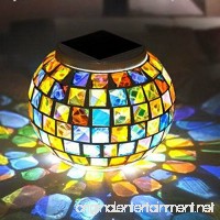 Solar Powered Mosaic Glass Ball Garden Lights  Color Changing Night Light Rechargeable Table Lamps Waterproof Indoor or Outdoor Lighting for Decoration by Dream Loom (Colorful) - B072BL5WTS