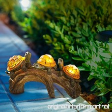 Solar Powered Turtles on Log Decoration- Ultra Durable Polyresin- Intricate Detailing- Wireless Outdoor Accent Lighting- Best Decor Ornaments for Garden/ Yard/ Water Feature - B01L9U5MYI