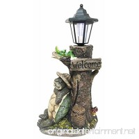 Summer Holidays Under Shady Tree Sleeping Hiker Turtle Tortoise With Best Friend Frog Statue With Solar Powered Lantern LED Light Patio Decor Indoor Outdoor Figurine - B01GPGREY2