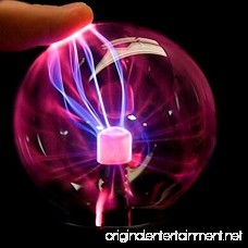 Boshen Nebula Glass Plasma Electrostatic Ball Magic Lightning Lamp Sphere Touch Sensitive with Sound USB or Battery Powered 3 4 5 6 8 (5inch(Plug & Music)) - B078LV44XS