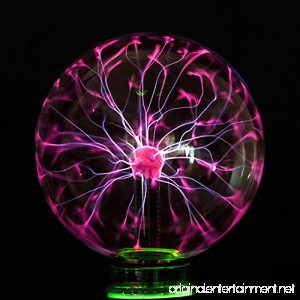 Boshen Nebula Glass Plasma Electrostatic Ball Magic Lightning Lamp Sphere Touch Sensitive with Sound USB or Battery Powered 3 4 5 6 8 (5inch(Plug & Music)) - B078LV44XS