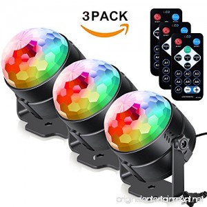 Coupoon Sound Activated Party Lights 3W Led Strobe Dance DJ Light/RGB Disco Ball Lamp Disco Lights for Home Room Birthday Parties Karaoke Xmas Wedding Show Club - B07DFCKLRW