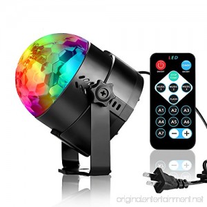 Disco Ball Party Lights 3W RGB Sound Activated DJ Strobe Stage Lights Perfect for Halloween Christmas Home Party Kids Birthday Gifts Club Bar Wedding Holiday Karaoke Dance Night Lamps. - B0753YDLZH