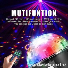 Disco Ball Party Stage Lights AVEKI LED 9 Color Bluetooth Speaker DJ Stage Rotating Lights with Remote Control Crystal Magic Super Bright Strobe Light for Home Kids Party Wedding Decor (Black) - B07FD6C6NX