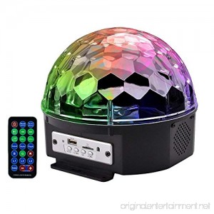 Disco Ball Party Stage Lights AVEKI LED 9 Color Bluetooth Speaker DJ Stage Rotating Lights with Remote Control Crystal Magic Super Bright Strobe Light for Home Kids Party Wedding Decor (Black) - B07FD6C6NX