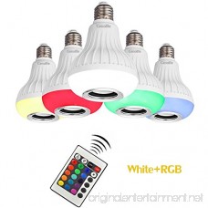Genolite Wireless Speaker bulb light 12W Power LED RGBW Color Lights Bluetooth Control Audio Lamps Music Playing IR Remote - B01GHZ74HI
