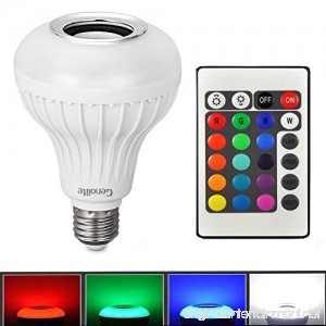Genolite Wireless Speaker bulb light 12W Power LED RGBW Color Lights Bluetooth Control Audio Lamps Music Playing IR Remote - B01GHZ74HI