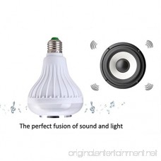 GEZICHTA Smart LED Light Wireless Bluetooth Music Speaker E27 12W Music Playing RGB Change Light with 24keys Remote Control Stereo Audio Speaker (White) - B07FDBZG6S