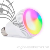 Huamai Bluetooth Speaker Bulb  2nd Generation LED Light Bulb with Bluetooth Speaker  8W E26 Dimmable RGB+White Color Smart Music LED Bulb Light - B071RT2XFG