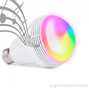 Huamai Bluetooth Speaker Bulb 2nd Generation LED Light Bulb with Bluetooth Speaker 8W E26 Dimmable RGB+White Color Smart Music LED Bulb Light - B071RT2XFG
