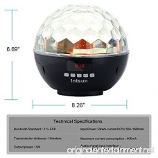 Intsun Bluetooth Portable Rechargeable Speaker with Stage Lights Disco Ball Light Speaker RGB Color LED Crystal Ball Auto Rotating with FM Radio for TF Card for Party Wedding Birthday Club - B016UHB33Y