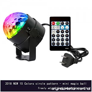 Lixada 15 Colors Mode Sound Activated Party Lights Disco Ball Projecting Lamp Home Stage Bar KTV Wedding Show Pub LED Mini Magic Ball Light with Remote Controller - B07F73FFFF