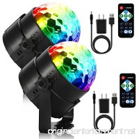 LUNSY dj Lights  Stage Lights  Disco Ball Par Lights  LED 7 Lighting Colors Disco Party Lights  Sound Activated Strobe Lights with Remote Control (USB CHARGER) For Wedding Show Band 2 Pack - B079CB983W