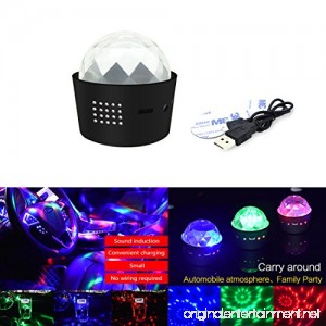 MarketBoss Mini Portable Crystal Ball USB Sound Activated DJ Light LED Atmosphere Light For Car Family Party Dancing KTV Disco Stage Effect Lamp - B073JDMF84
