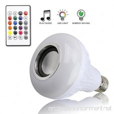 Music Led Light Bulb Blueseao Remote-Controlled with 3W Bluetooth Speaker E27 12W RGB Built-in Audio Speaker Home Lighting Valentine's Day Party US STOCK - B079GXMSBR