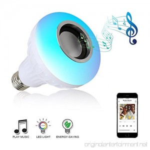 Music Led Light Bulb Blueseao Remote-Controlled with 3W Bluetooth Speaker E27 12W RGB Built-in Audio Speaker Home Lighting Valentine's Day Party US STOCK - B079GXMSBR