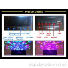 SMIGIC 9 Color Stage Lights LED DJ Disco Lights Party Rotating Crystal Magic Ball Lights Sound Activated Strobe Light with Remote Control MP3 Play for Party X-MAX activity KTV Club Pub Show (Black) - B071S9DR4T