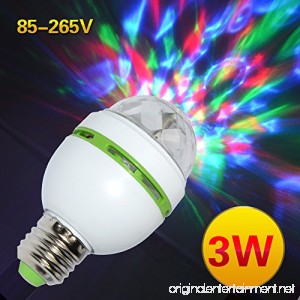 Sumger E27 3W 85-265v Colorful Auto Rotating RGB projector Crystal led Stage Light Magic Ball DJ party disco effect Bulb Lamp - B01KBUPR2Y