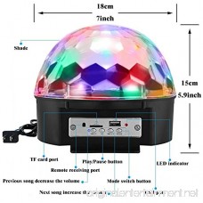 YouOKLight Sound Activated 6 Color LED Music Crystal Magic Ball MP3 Disco DJ Stage Lighting with Remote Control for Home Room Dance party Birthday Gift Kids Club Wedding Decorations - B01M24XNMT
