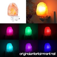 [2 Bulbs] Natural Himalayan Salt Lamp  Plug in Hand Carved Crystal Night Light  Best Bedroom  Living Room  Kitchen  Hallway Wall Light - B07B7K91CQ