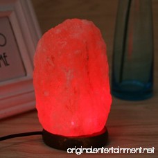 cici store Natural Hand Carved USB Crystal Rock Salt Lamp Night Light With Wooden Base - B0789259B4